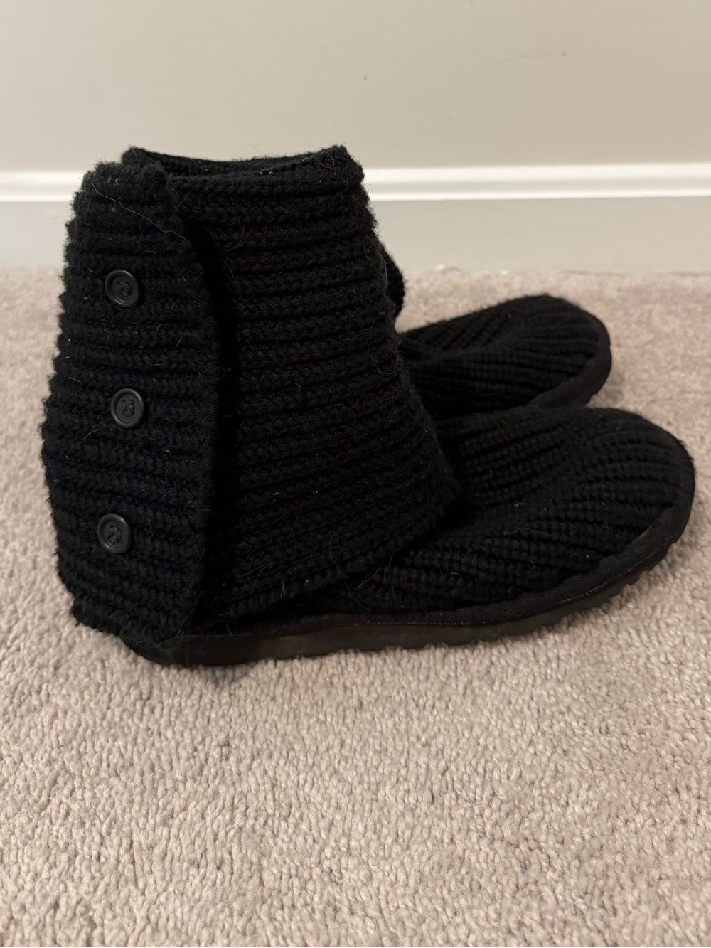 UGGs Women’s Black Foldover Knit Boots